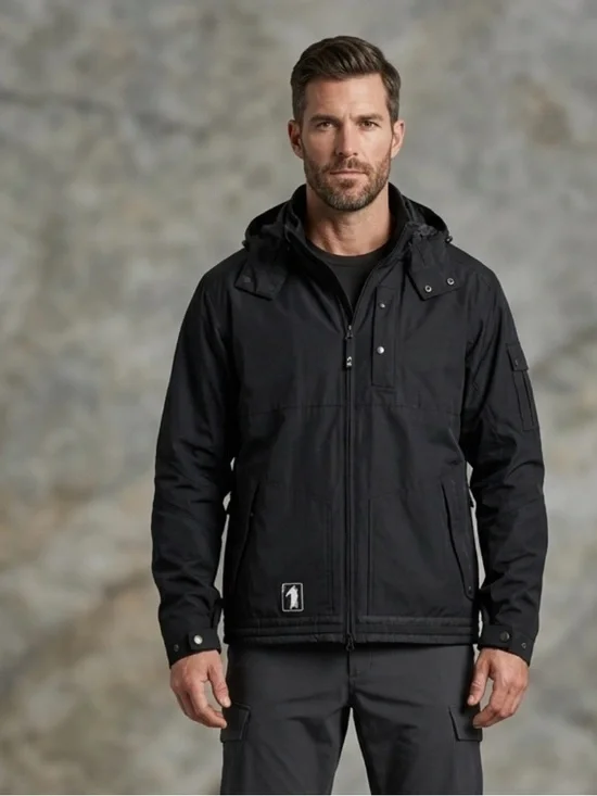 Section Vintage MFM Snowboard Coat Jacket With Hood Rare Black XL - Picture 1 of 16